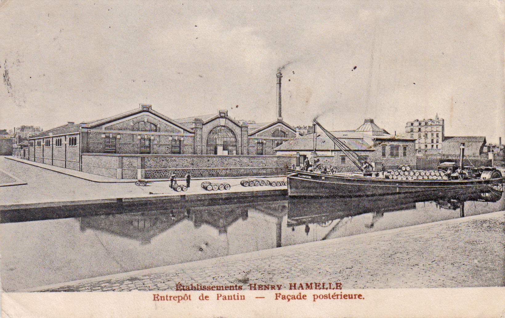 Carte postale ancienne montrant les Etablissements Henry HAMELLE à Pantin. Collection BerGus.