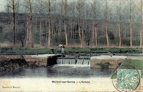 Mareuil-sur-Ourcq - L'Ecluse<br>CPA édition Doucet, 1907 (date de la Poste) — <i>collection Bergus</i>