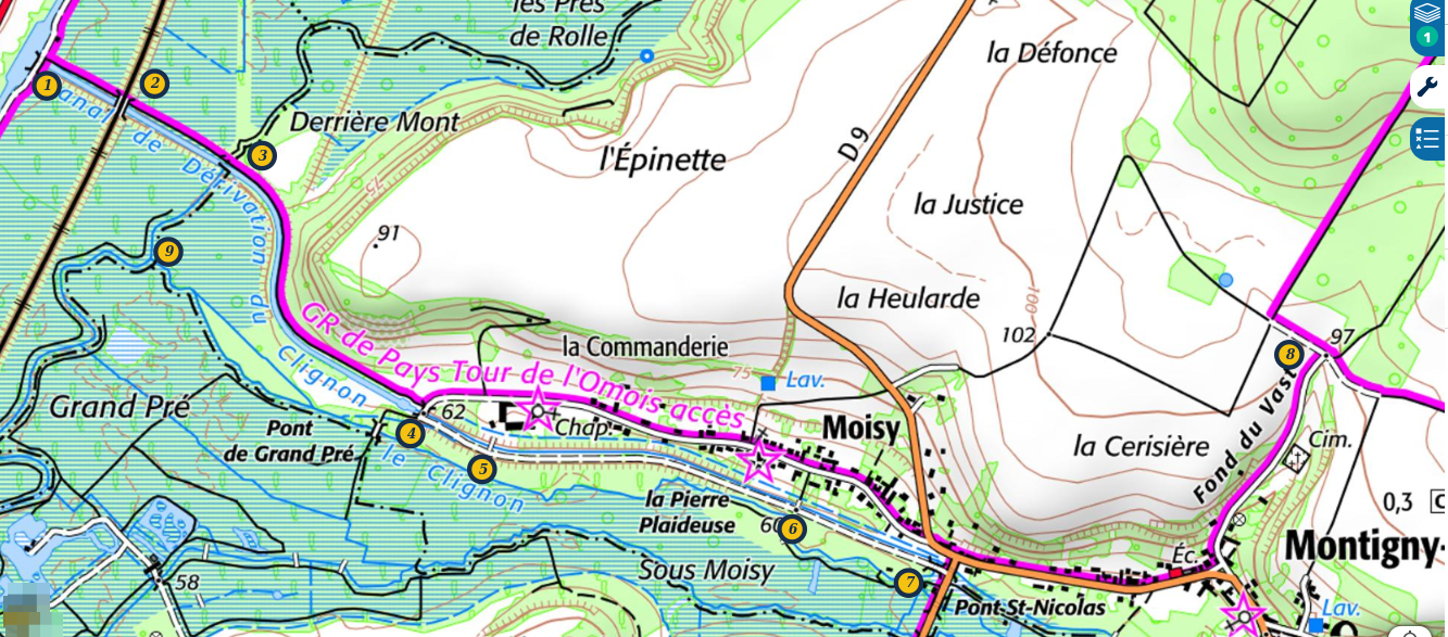 Carte IGN récente annotée. Infographie AFLO / Ch. Rilhac 2026