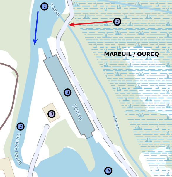 Plan de l'écluse de Mareuil-sur-Ourcq – Infographie AFLO 2026