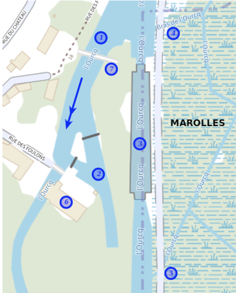 Plan de l'écluse de Marolles