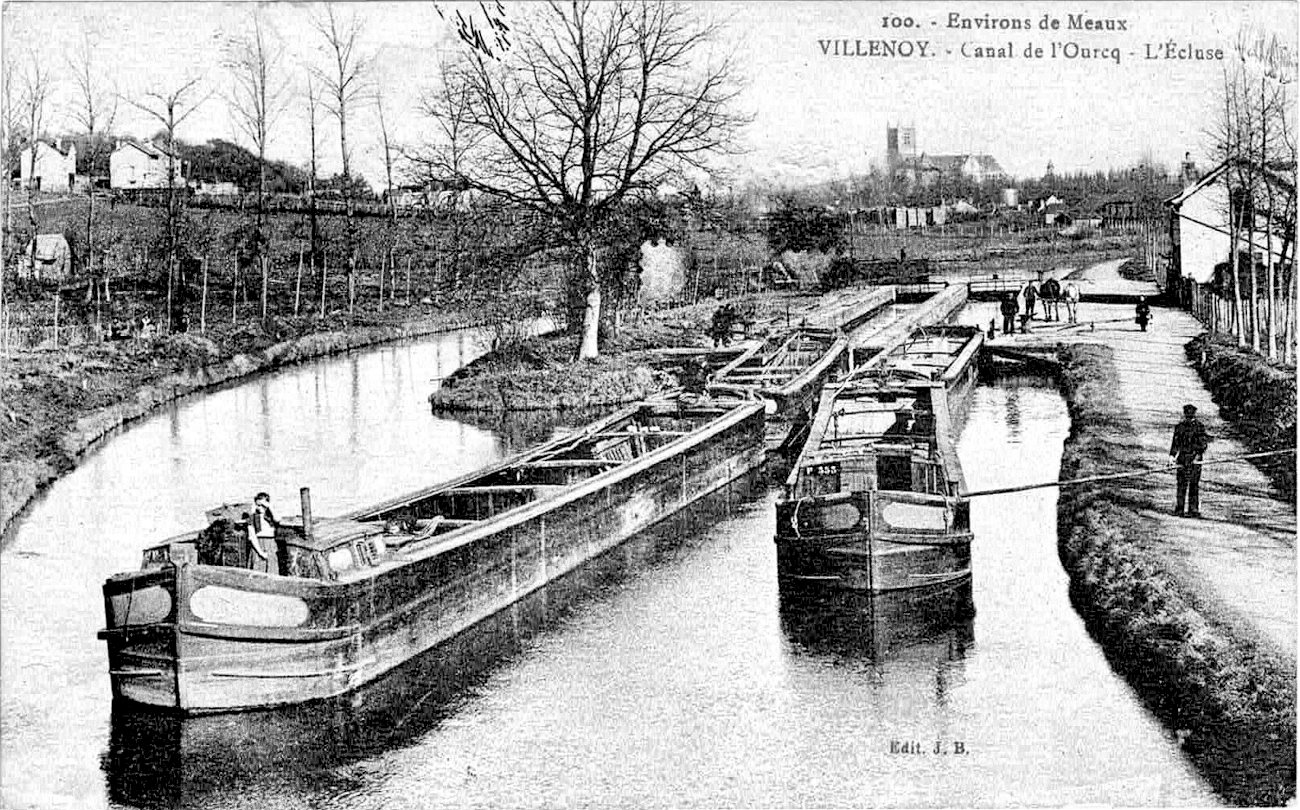 Villenoy - Canal de l'Ourcq - L'Écluse —
CPA éditeur J.B., vers 1910 — Collection Bergus
