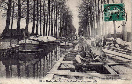 29 - Noisy-le Sec - Le canal – Éditeur : B.F., Paris – Date : 16 août 1916 (date de la Poste) – Collect. Bergus