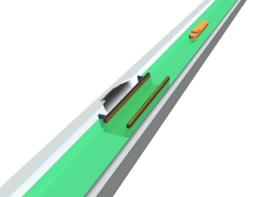 Image 4 - Passage d'une flûte dans la bâche