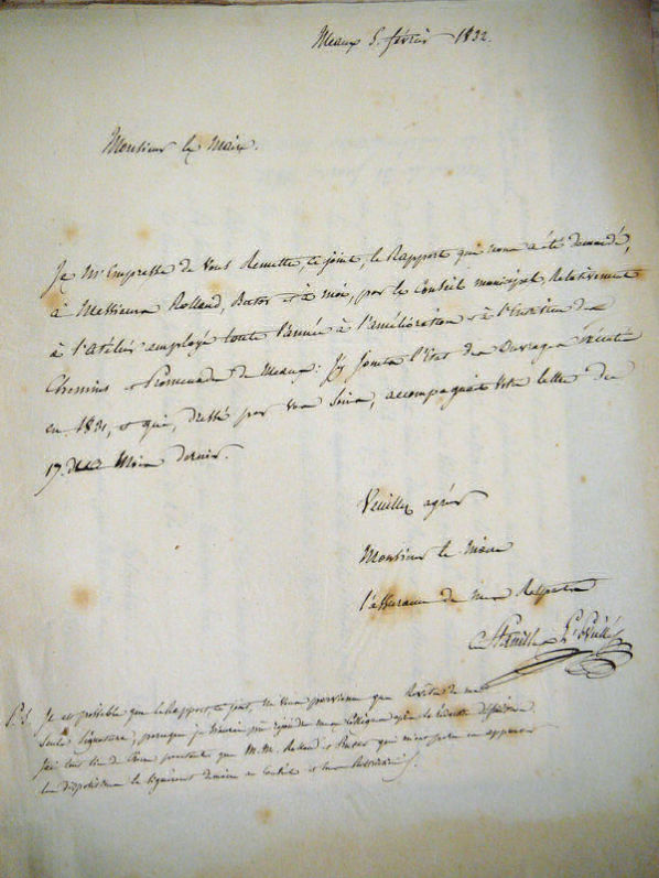 Lettre de L'Éveillé au Maire de Meaux AM Meaux, 1D1-18